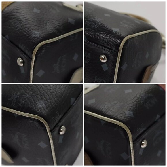 MCM Vicetos Logogram Hand Bag PVC Black Auth - Picture 14 of 16